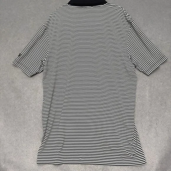 Peter Millar Golf Polo Sz L Summer Comfort Black Competition Stripe Performance - Picture 6 of 10